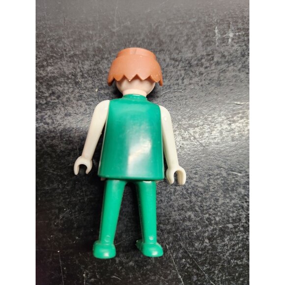 Vintage Playmobil Figure 1974 Green Outfit Brown Hair Collectible Toy Doll - Picture 2 of 9